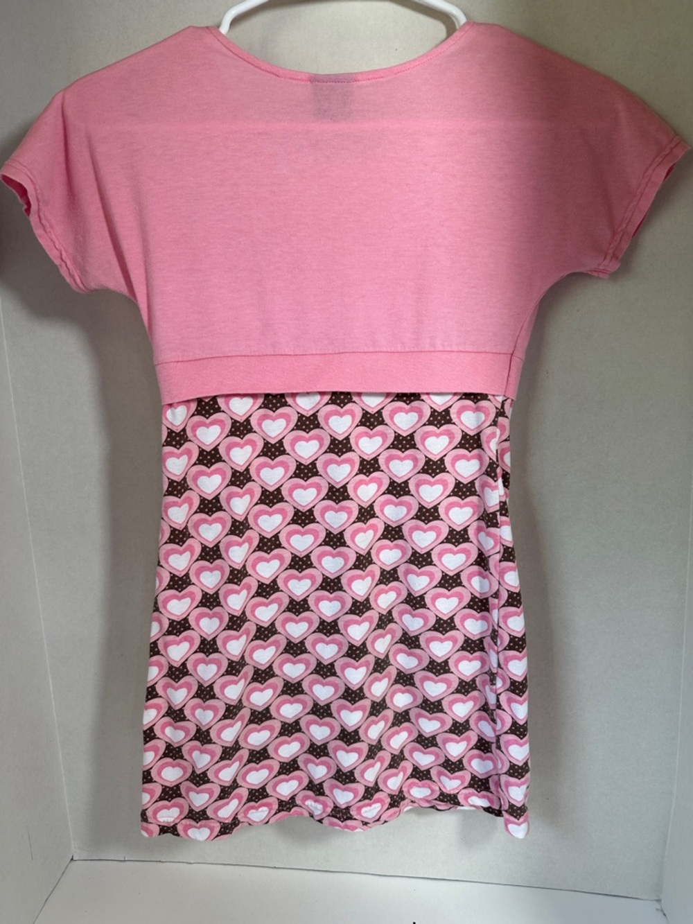 Basic editions pink heart print dress size 7/8 - Picture 4 of 7